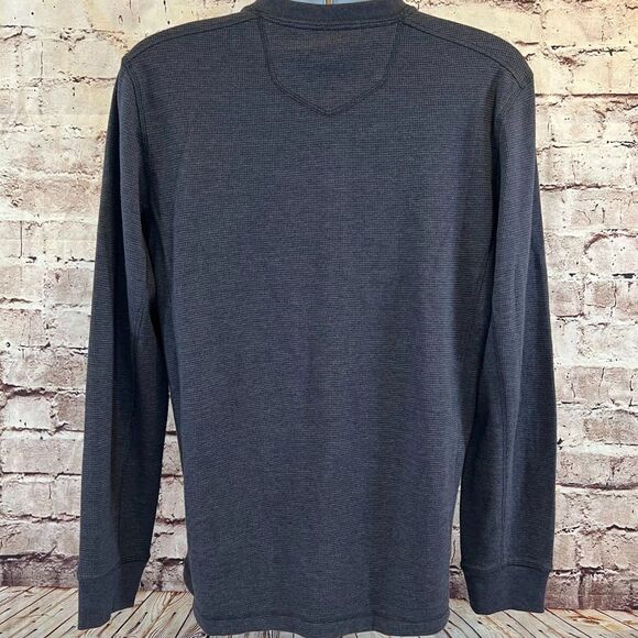 NWT Eddie Bauer Thermal Henley M Heather Navy Long Sleeve Outdoor Shirt - Picture 2 of 9